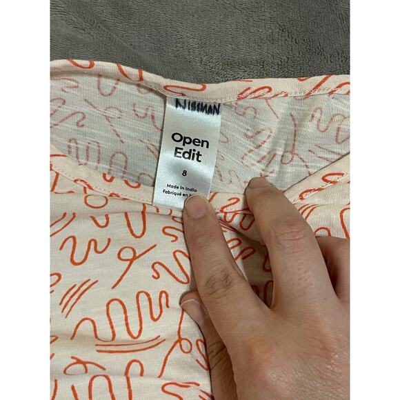 Open Edit SZ 8 Girl Pale Pink Doodle Abstract Jump Suit Long Pants Short Sleeve - Picture 7 of 7